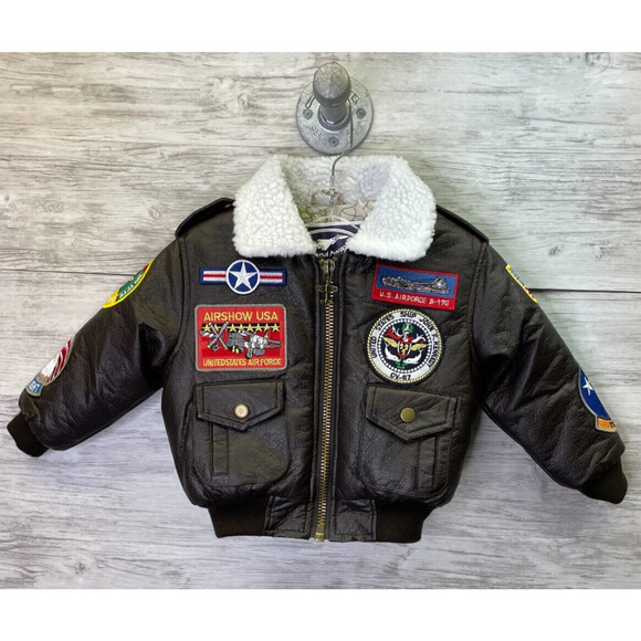 Up and Away Other - Up and Away Junior Bomber Jacket Toddler 2T Brown USAF Type A-2